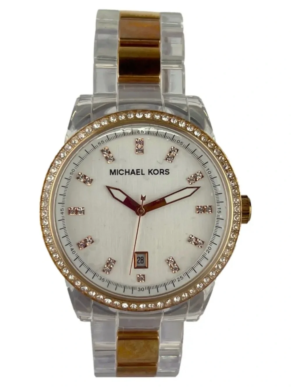 Michael Kors Two-Tone Gold and Clear Crystal Accent Women's Watch